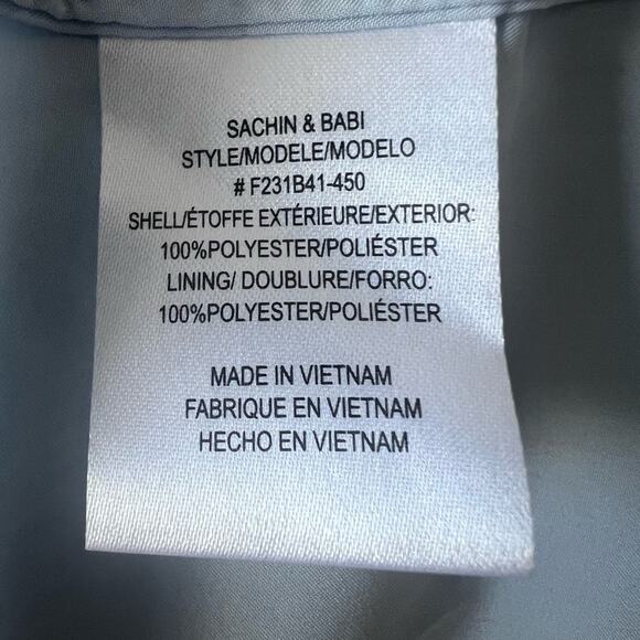 Sachin & Babi Keely One-Shoulder Satin Gown Size 4 Ice Blue - Picture 8 of 10